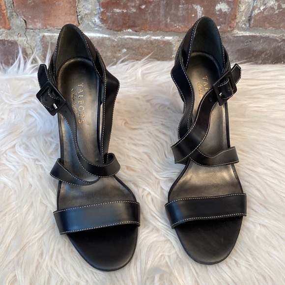 Talbots Black Leather Sandals, Size 8.5B - Picture 6 of 13